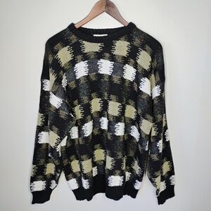 Vintage Protege Knit Crewneck‎ Grandpa Sweater Geometric Men's Size Large